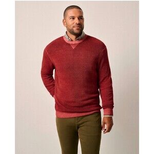 $ 198 johnnie-O Burgess 100% Merino Wool Crewneck Sweater Merlot Size XL